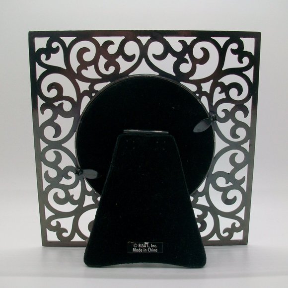 Framed Cross Stitch Beaded Heart on Vintage Lace - Picture 4 of 4